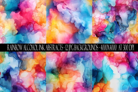 Alcohol Rainbow Ink Abstract Backgrounds: Unleashing Vibrant Creativity