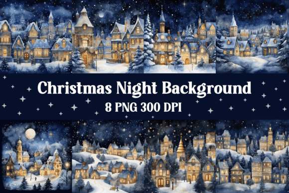 Blue Christmas Backgrounds Digital Paper for Festive Projects