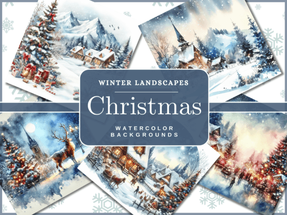 Enchanting Winter Landscape Christmas Backgrounds