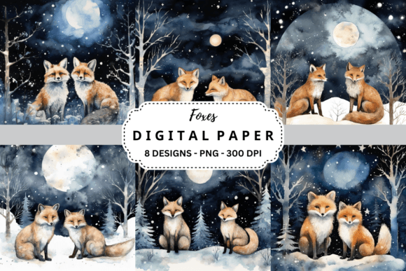 Foxes Watercolor Backgrounds: A Designer's Playful Toolkit