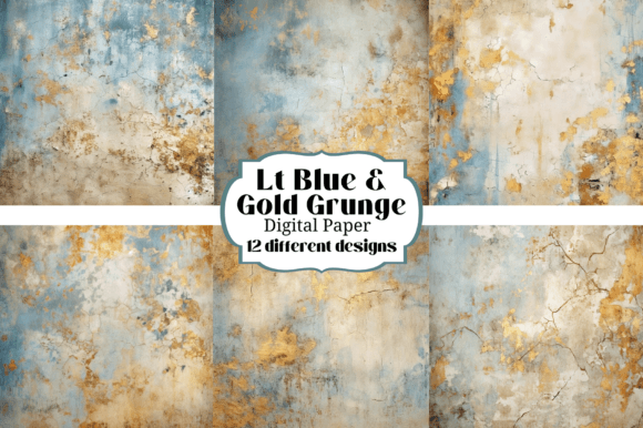 Lt Blue Gold Grunge Backgrounds Textures: A Designer's Toolkit