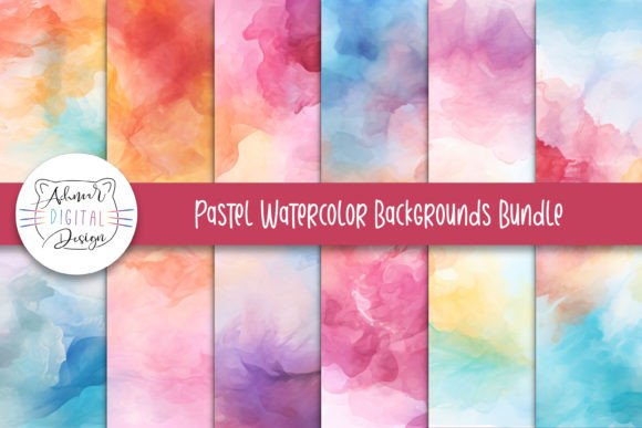 Pastel Watercolor Backgrounds Bundle: Your Go-To Design Asset