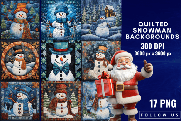 Quilted Snowman Backgrounds: A Cozy Winter Wonderland