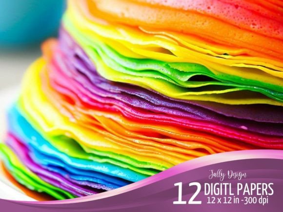 Rainbow Crepes Backgrounds: A Feast for Funny Food Designs