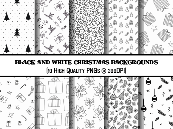 Timeless Elegance: Black and White Christmas Backgrounds