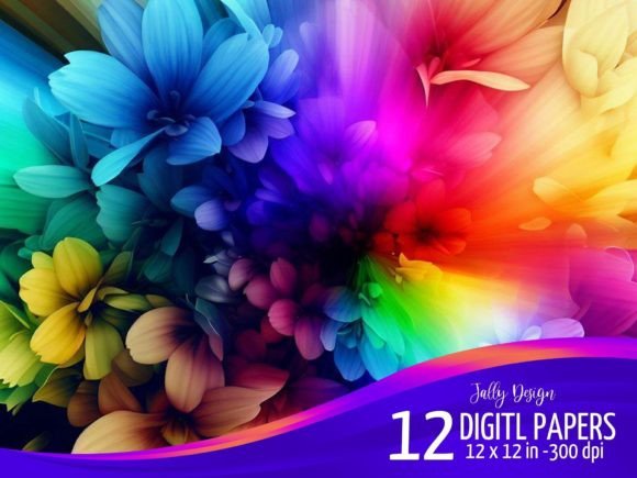Unleashing Vibrant Creativity with Rainbow Flowers Explosion Backgrounds