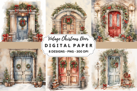 Unlock Festive Magic with Vintage Christmas Door Backgrounds