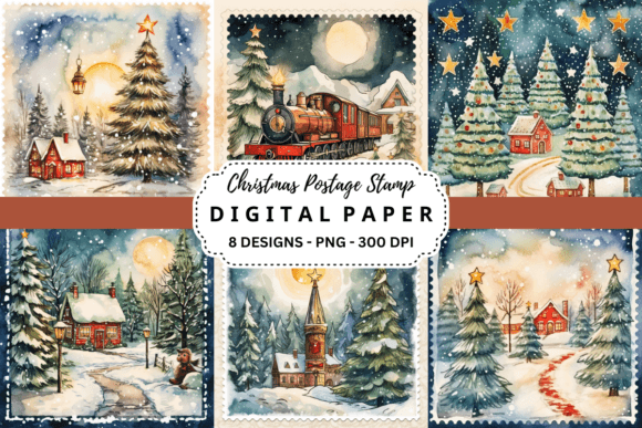 Unwrapping the Charm of Christmas Postage Stamp Backgrounds