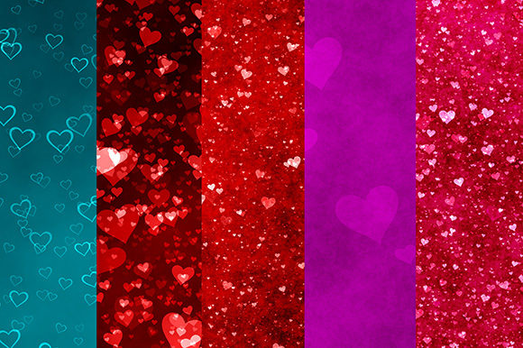Valentine Backgrounds Digital Paper: 10 High-Resolution Designs