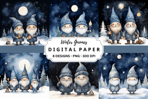 Watercolor Winter Gnomes Backgrounds: Your Go-To for Cozy, Creative Designs